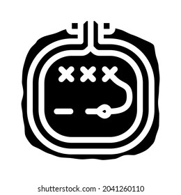 embroidery craft work glyph icon vector. embroidery craft work sign. isolated contour symbol black illustration