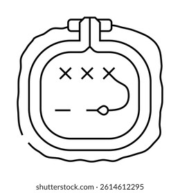 embroidery craft work line icon vector. embroidery craft work sign. isolated contour symbol black illustration