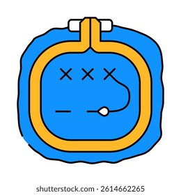 embroidery craft work line icon vector. embroidery craft work sign. isolated symbol illustration