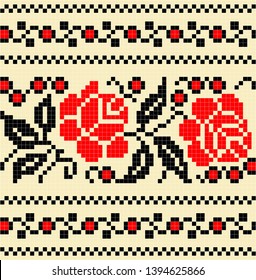 Embroidery Cross Stich Flower Pattern