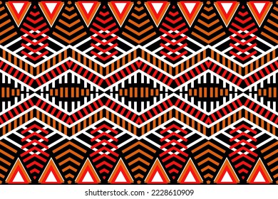 Embroidery Cross Stitch. Ethnic Patterns. Pixel Horizontal Seamless Vector. Geometric Ethnic Indian pattern. Native Ethnic pattern. Cross Stitch Border. Texture Textile Fabric Clothing Knitwear print.