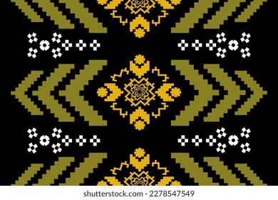 Embroidery Cross Stitch. Ethnic Patterns. Geometric Ethnic pattern. Native Ethnic pattern.  Texture Textile Fabric Clothing Knitwear print. 