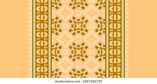 Punto de cruz bordado. Patrones étnicos. Pixel Vector Horizontal sin costuras. Patrón geométrico étnico indio. Patrón étnico nativo. Borde de puntada cruzada. Textura Textil Tela Ropa Ropa de punto Imprimir.