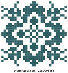 embroidery cross stitch pattern with floral elements