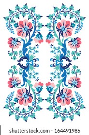 an embroidery design created in the old Turkish motifs