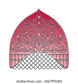 Embroidery design, pearl pattern, vector