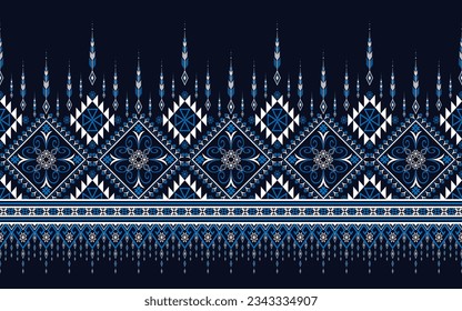 Embroidery designs Oriental geometric ethnic pattern for background or carpet, wallpaper, batik wrapping, curtain design, vector illustration
