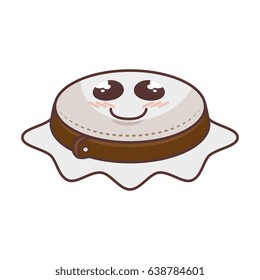 Embroidery drum comic character isolated icon