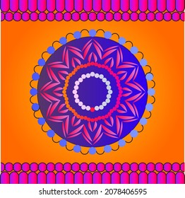 Embroidery. Embroidered dotted elements,  flowers, and leaves in vintage style on a white background. Stock vector illustration