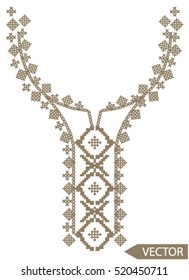 Embroidery ethnic flowers neck line flower design graphics fashion wearing