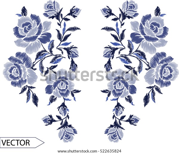 Embroidery ethnic flowers neck line flower design\
graphics fashion\
wearing