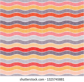 Embroidery fabric pattern texture repeating seamless. Ornament for the carpet. Ethnic and tribal motifs. Vintage grunge texture. Colorful print of handmade. Orange, gray, black and white colors.