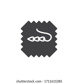 Embroidery fabric vector icon. filled flat sign for mobile concept and web design. Hand embroidery glyph icon. Symbol, logo illustration. Vector graphics