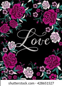 Embroidery for Fashion with Slogan