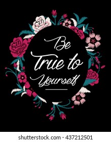 Embroidery for Fashion with Slogan | Hand drawing | T-shirt Printing