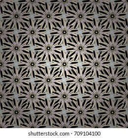 Embroidery for fashion textile and fabric. Vector ornament in gray colors. Embroidery seamless pattern with abstract diagonal tiles.