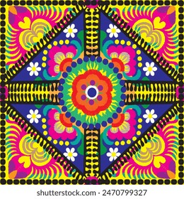 Embroidery floral pattern. Uzbekistan suzani ornament.Design with flower,leaf,native element on yellow color backgroud. Design is perfect for adding to home decorative and fashion, embroidery,fabric.