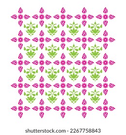 Embroidery floral seamless pattern colorful embroidered print vector.