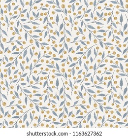 Embroidery floral seamless pattern on linen cloth texture  for textile, home decor, fashion, fabric.  stitches imitation  