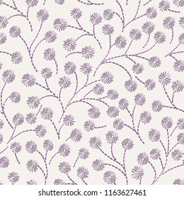 Bordado floral sem emenda padrão em tecido de linho textura para têxtil, decoração de casa, moda, tecido. costura imitação  