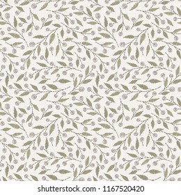 Embroidery floral seamless pattern on linen cloth texture  for textile, home decor, fashion, fabric.  stitches imitation  