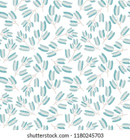 Embroidery floral seamless pattern on linen cloth texture  for textile, home decor, fashion, fabric.  stitches imitation  