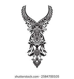 embroidery flower woman neck design