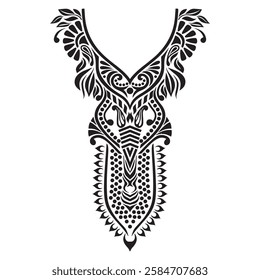 embroidery flower woman neck design