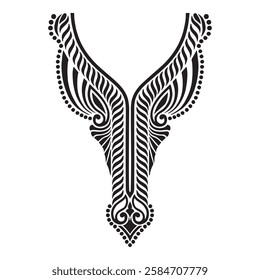embroidery flower woman neck design
