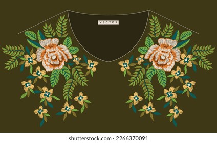 embroidery flowers graphic vector t shirt print ethnic units stud stone hotfix embellishments