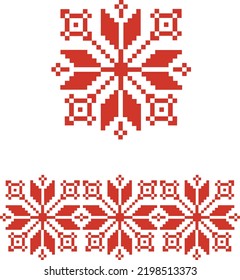 Embroidery, folk motif, element - vector, icon.