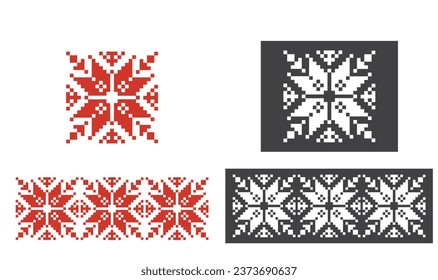 Stickereien, Volksmuster, Element - Vektorsymbol.