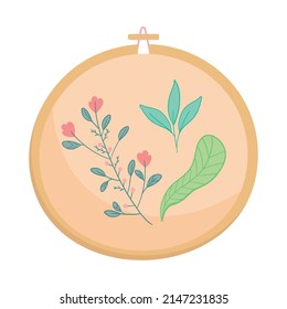 marco de bordado con diseño floral