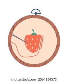 Embroidery frame with strawberry pattern