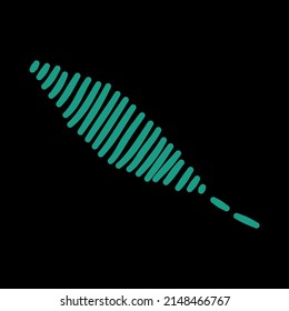 Embroidery green plant leaf constructor. Vector handmade floral ornament on dark background. Embroidery for fashion products. Elegant tiled design, best for print fabric or papper and more.