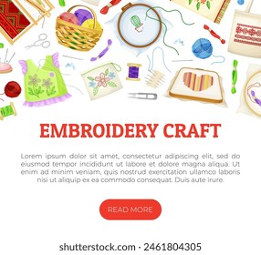 Embroidery and Handmade Craft Banner Design Vector Template