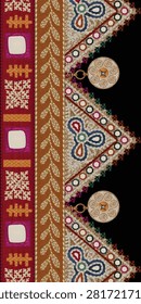 Embroidery, Handwork, Asian, Indian, Border, Neckline