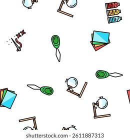 embroidery hobby fabric fashion vector seamless pattern thin line illustration