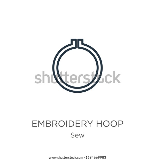 Embroidery Hoop Icon Thin Linear Embroidery Stock Vector (Royalty Free