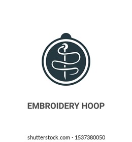 Embroidery hoop vector icon on white background. Flat vector embroidery hoop icon symbol sign from modern sew collection for mobile concept and web apps design.