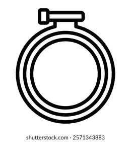 Embroidery Hoop Vector Line Icon Design