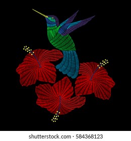 Hummingbird And Red Hibiscus Flower Images Stock Photos Vectors Shutterstock