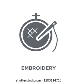 Embroidery icon. Embroidery design concept from Sew collection. Simple element vector illustration on white background.