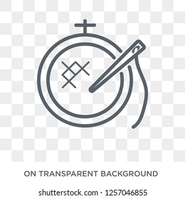 Embroidery icon. Embroidery design concept from Sew collection. Simple element vector illustration on transparent background.