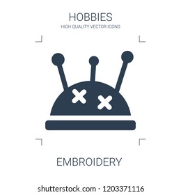 embroidery icon. high quality filled embroidery icon on white background. from hobbies collection flat trendy vector embroidery symbol. use for web and mobile