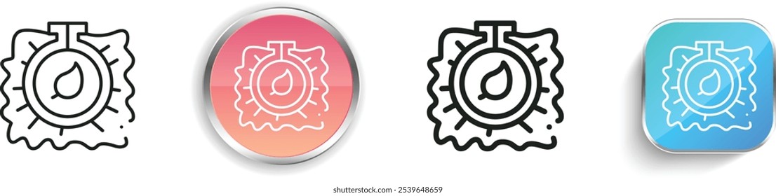 ícone de bordado. Design fino, linear, regular e estilo botão isolado no fundo branco