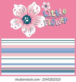 embroidery idea with flower image for kids t-shirt. vector illustration