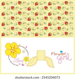 embroidery idea with flower image for kids t-shirt. vector illustration