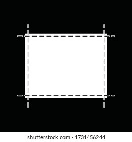 Objeto de esquema de diseño plano de etiqueta de bordado