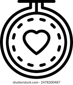 embroidery line icon illustration vector